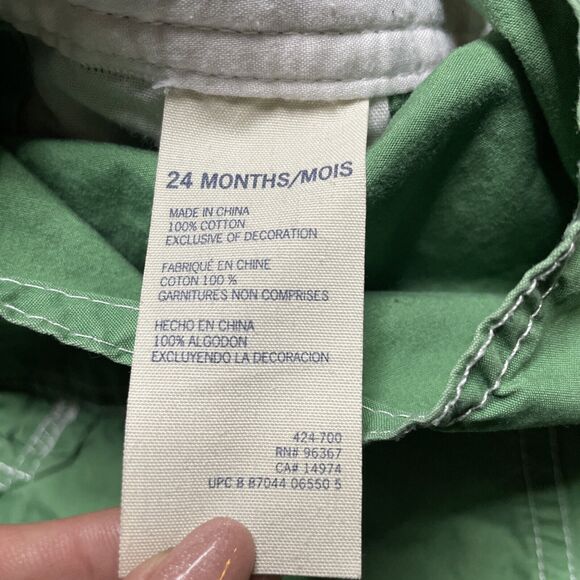 Oshkosh B’gosh Solid Green Jumper Overalls Short 24 Mo. Vestpak Vintage Unisex - Picture 6 of 7